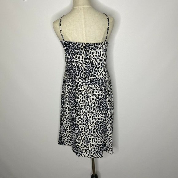 First Option A Line Dress Women's 16 Black White Polyester Animal Print Vintage - Picture 3 of 7